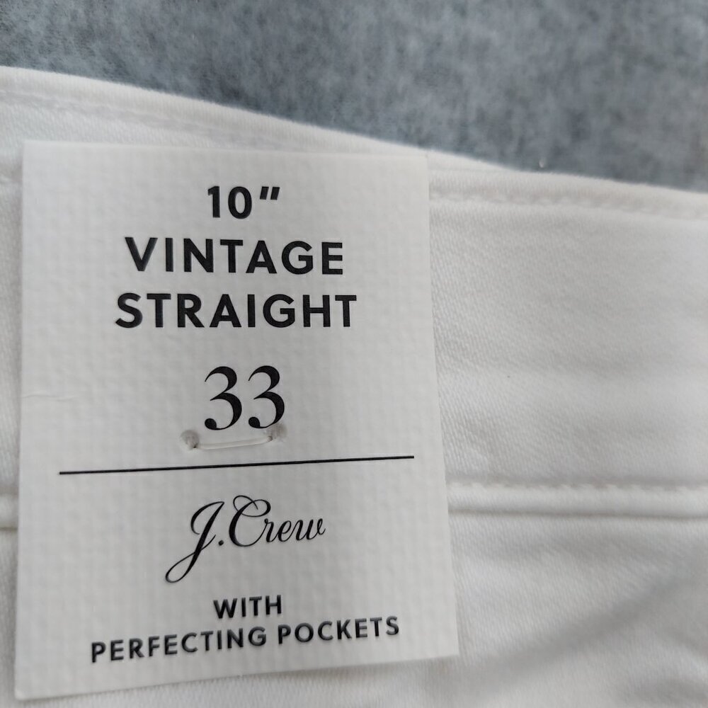 J. Crew 10" Vintage NWT Slim Straight Jean in White - Picture 16 of 16